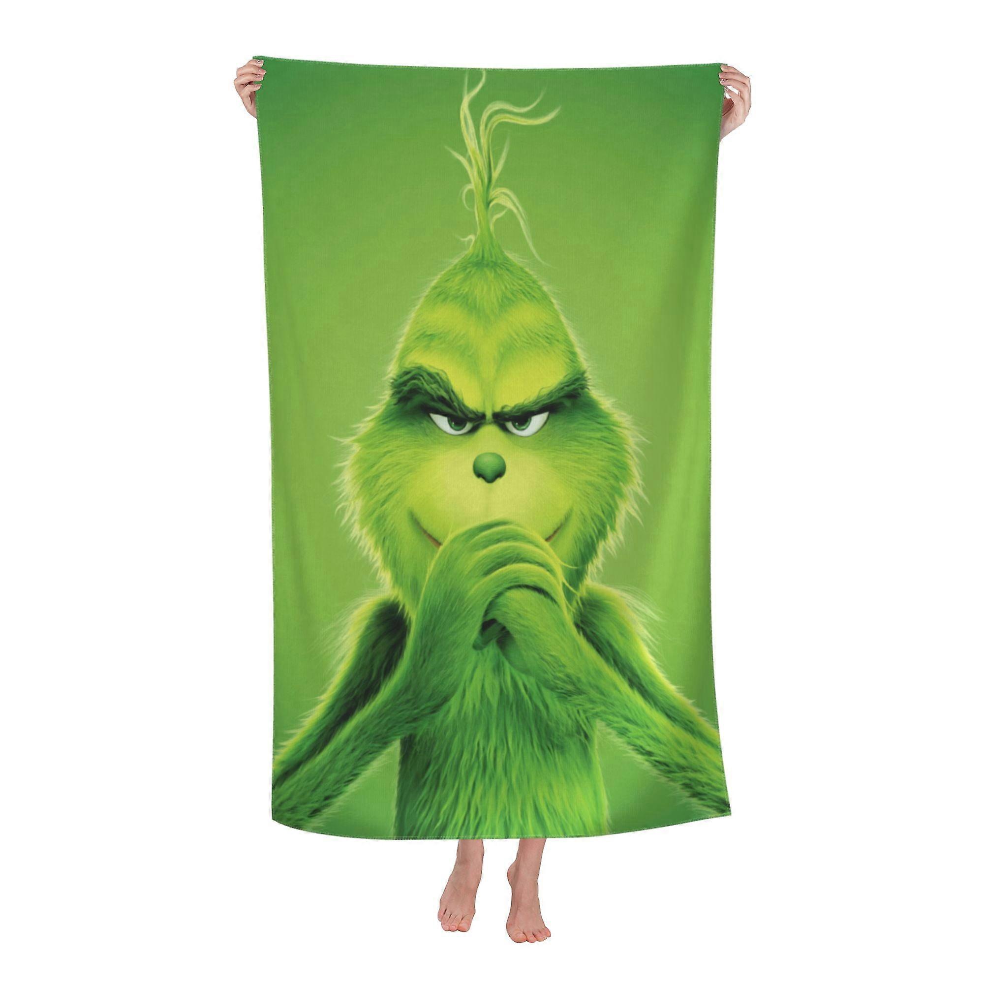 w68그린치 비치 타월, 대형 극세사 목욕 타월qlx68