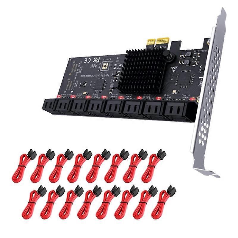 16 Port SATA III PCI-e Controller Card 16 Port Expansion Card for Chia Mining