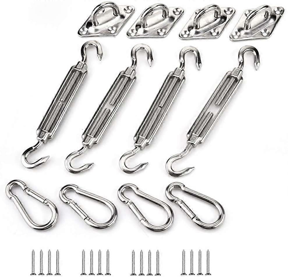Shade Sail Fixing Kit, Stainless Steel Sun Shade Sail Fixing Kit for Triangle and Square, Rectangle, Sun Shade Sail Fixing Accessories(M5)