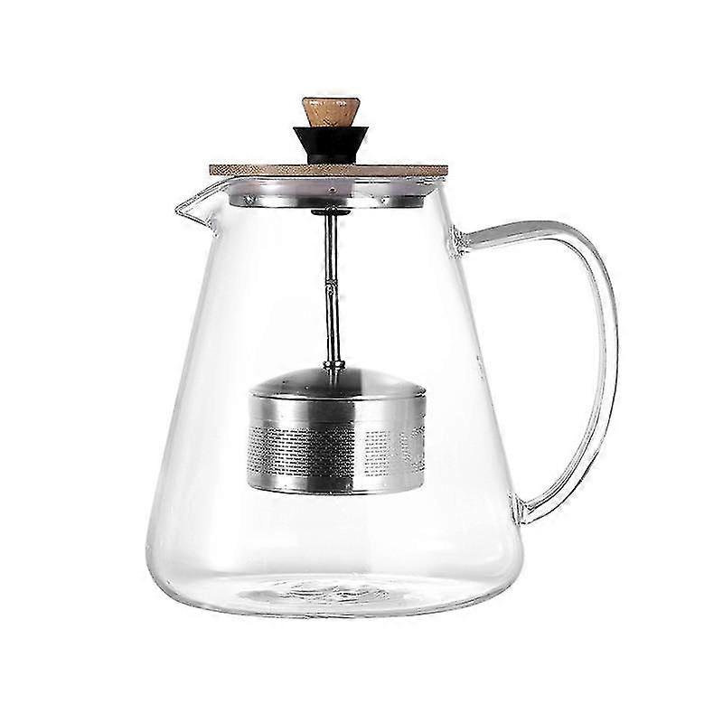 infuser teapot clear borosilica glass filter heat steel resistant