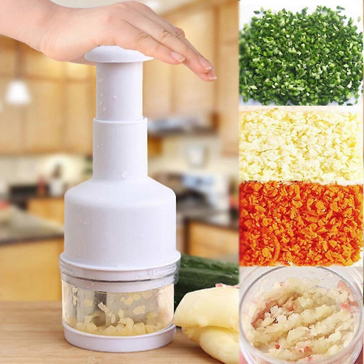 cutter plastic hand pressing onion garlic chopper kitchen manual