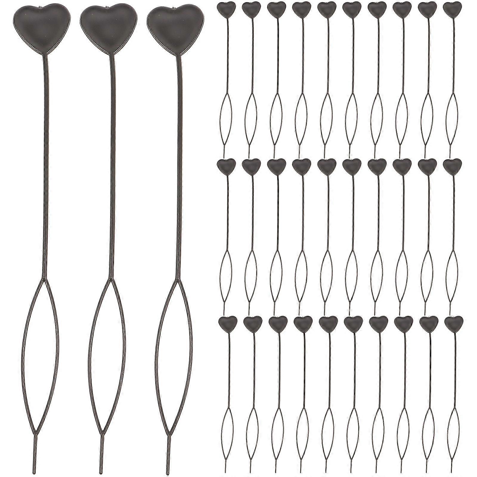 50pcs Heart-shaped Plastic Tail Hair Braid Ponytail Styling Maker Clip Tool Hair Styling Accessories (Black)