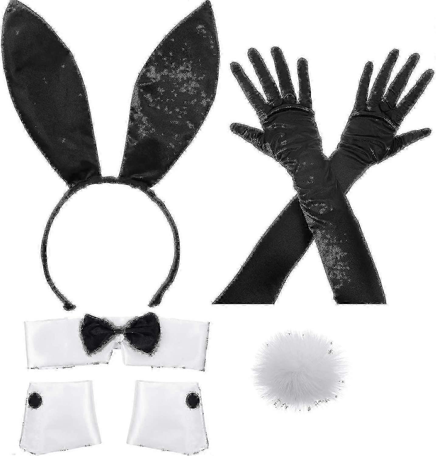 Long Black Gloves Rabbit Costume Accessories with Easter Characters
