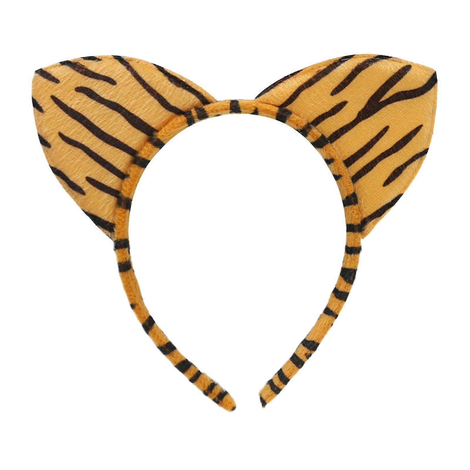 Saç Çember Leopar Desen Kulak Dekor Kafa Bandı Noel Partisi Cosplay Hayvan Kafa Bandı Kumaş Başlık