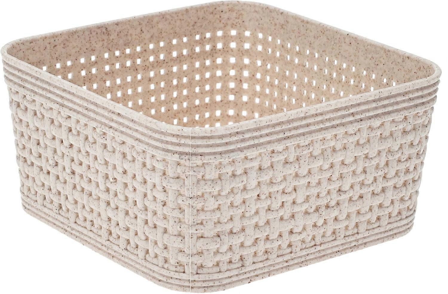 Korg Förvaring Beige Flätad Plast 12x12 cm 2-pack