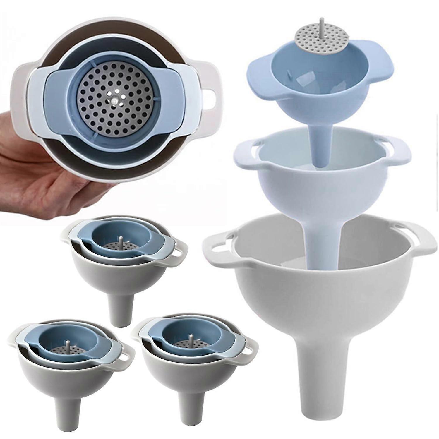 16 PCS Kitchen Funnel Set - Food Grade Plastic, Multi-Sized Funnels for Bottles and Jars, Durable and Easy to Clean