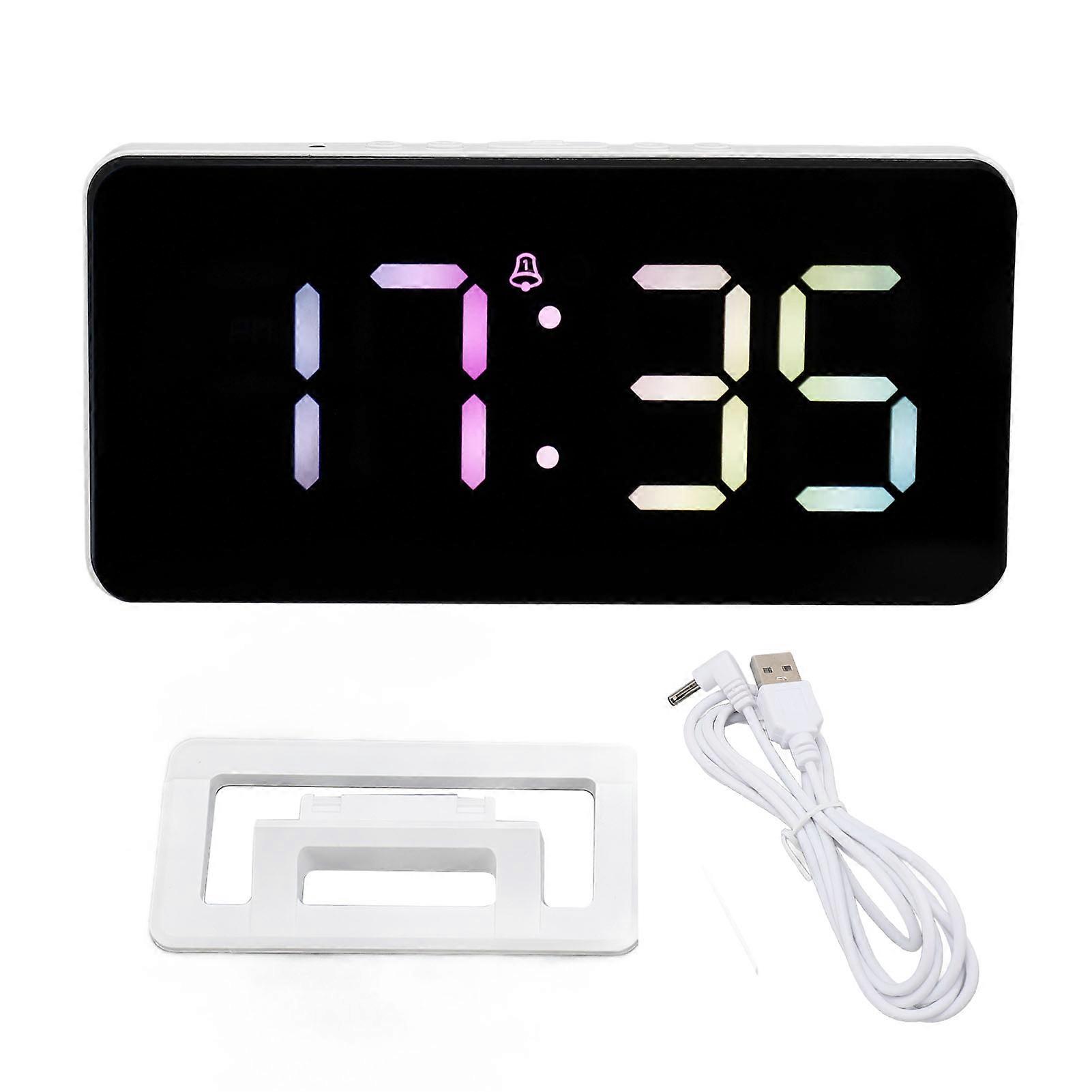 2025 Latest Model  LED Mirror Clock Automatic Photosensitive USB Charging LED