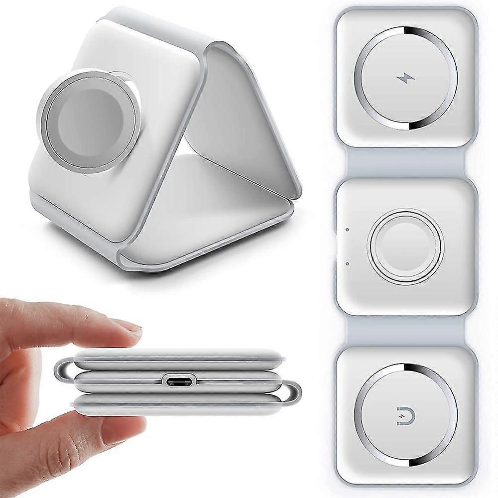 3 In 1 Wireless Charger,magnetic Foldable 3 In 1 Charging Station,fast Wireless Charging Pad,compatible With Iphone 14/pro/max/plus/13/12 Series,airpo