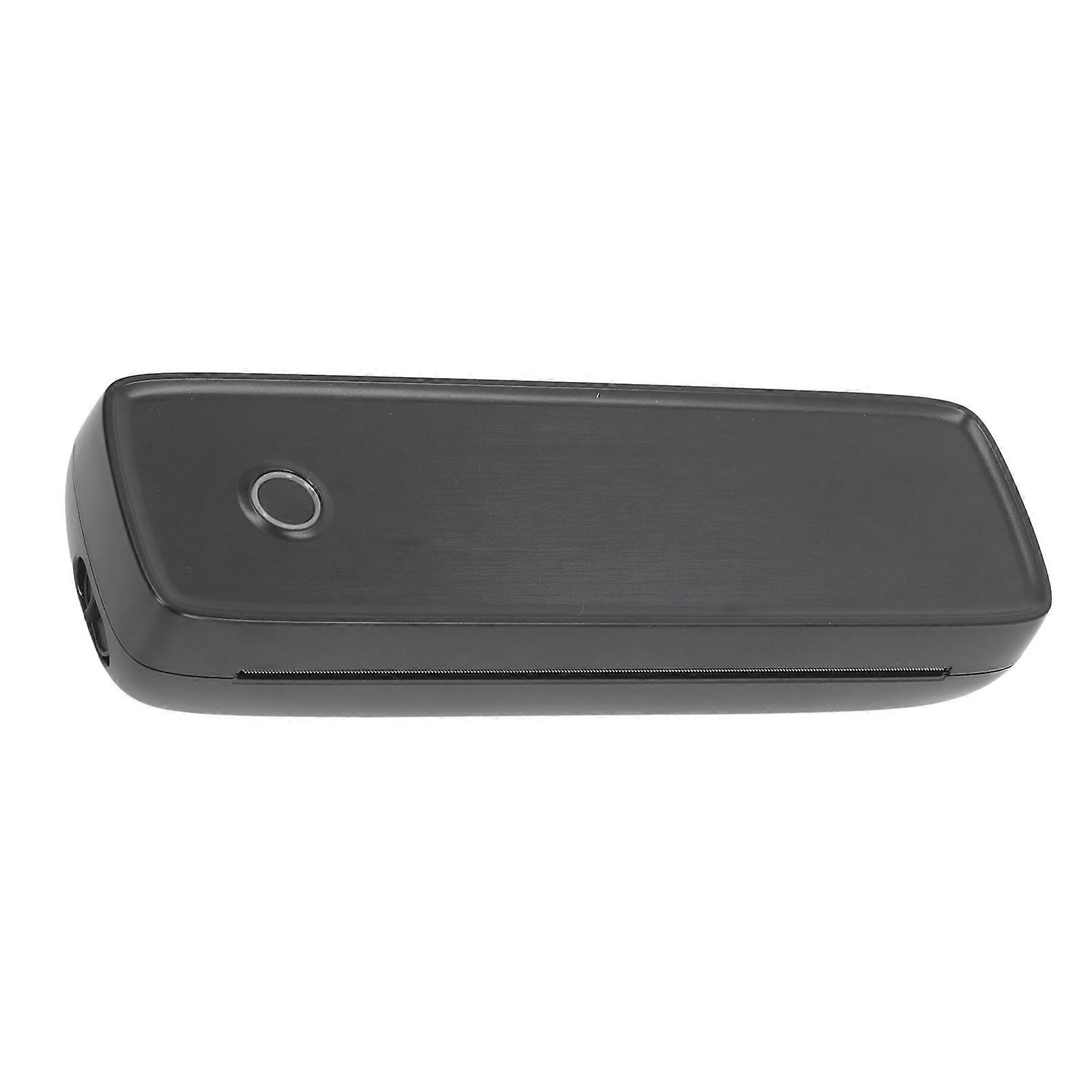 A4 Portable Printer Bluetooth Thermal Printer 200dpi Resolution Low Noise Inkless Printing Machine Black