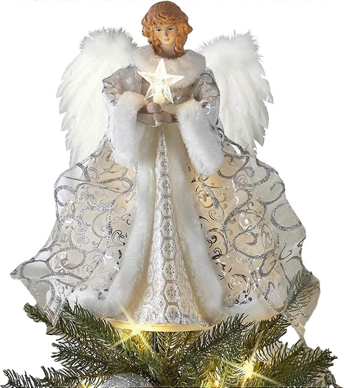 Warm Yellow LED Angel Tree Top Decor