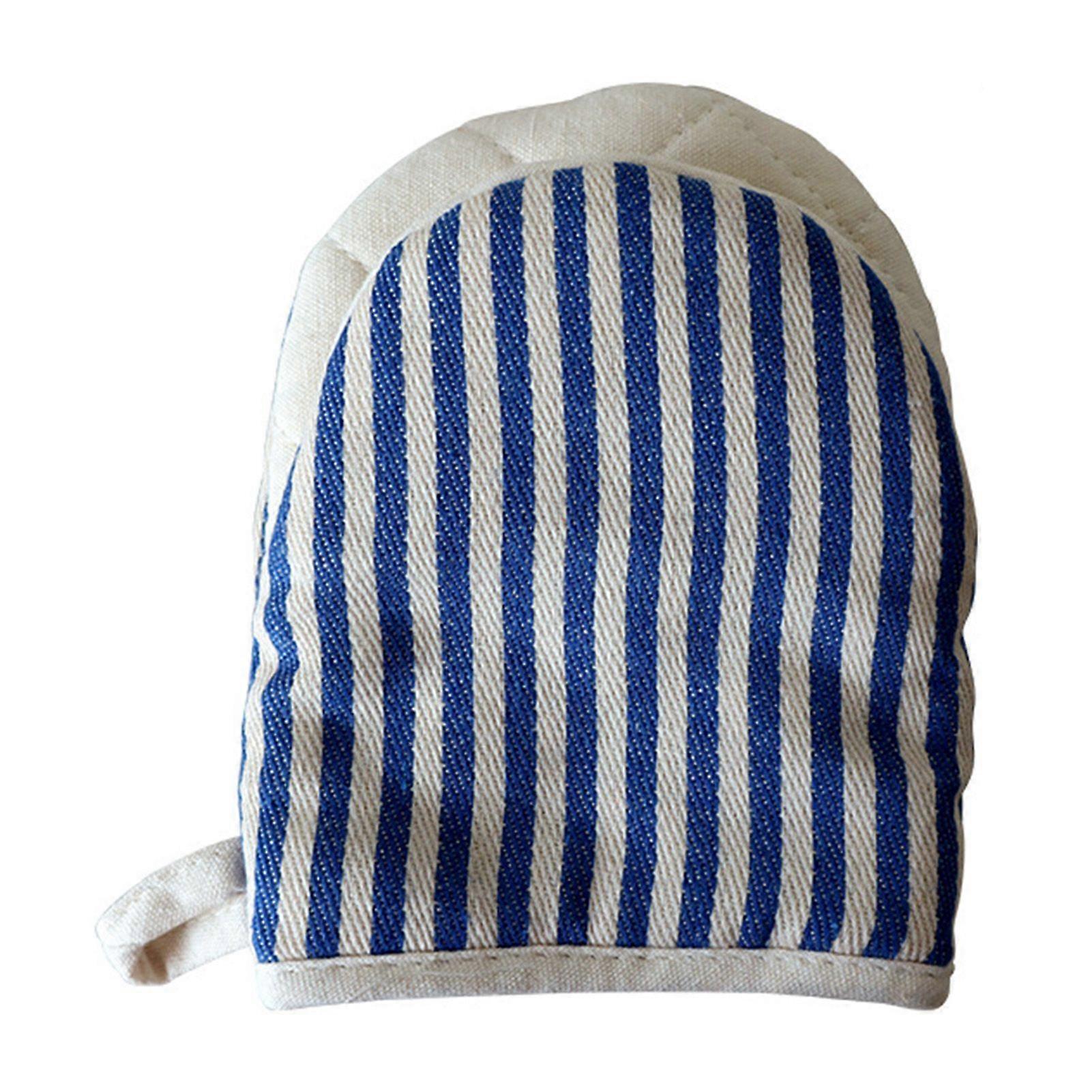 Striped Oven Gloves Heat Resistant with Cotton Lining Anti-Slip Kitchen Gloves for Safe Backing Cooking Barbecue