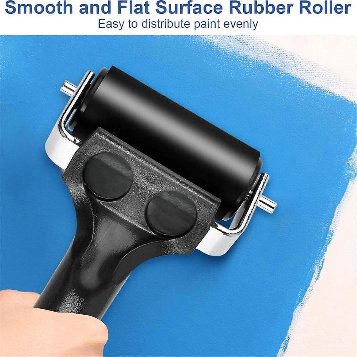 8Pcs Brayer Roller,Rubber Brayer Rollers for Crafting,Vinyl Roller Paint Brush for Gluing Printing Inking, Painting Tool