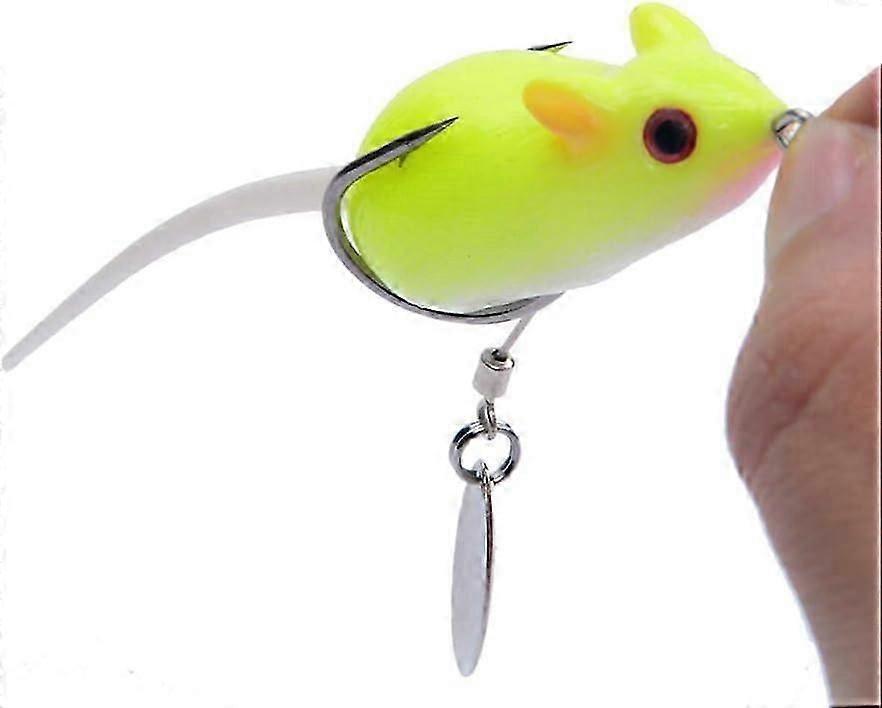 Artificial Topwater Lures 3D Lures Baits with Double Hooks Artificial Fishing Lure Accessories Green Quality
