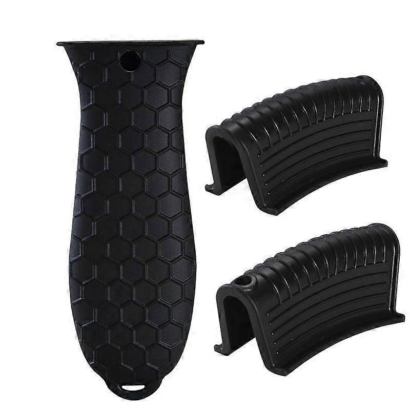 Silicone Heat Insulated Pot Handle Set Pot Handle Set Three-piece Set of Pointed Corner Round Ear Set One-piece Pot Scraper 8-piece Set