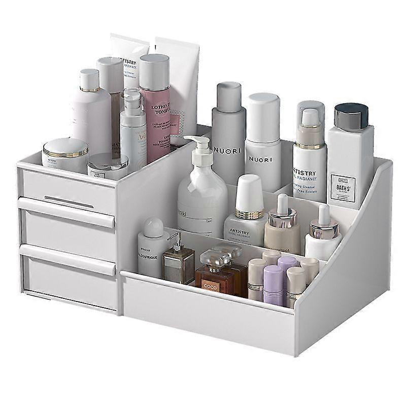 Drawer Style Makeup Box Dressing Table Organizer Compartmentalized Tabletop Storage for Bedroom