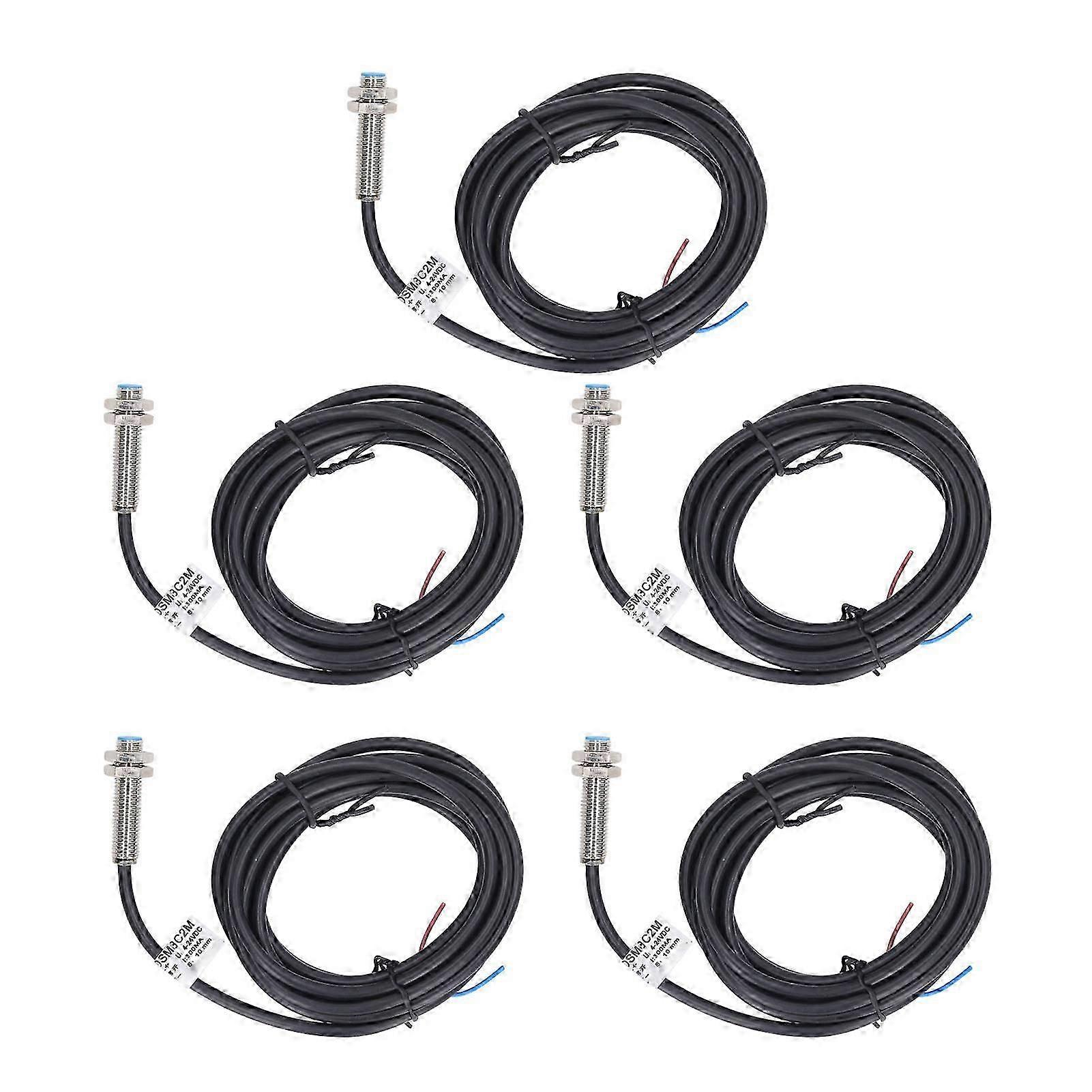 5Pcs Proximity Sensor Approach Switch 4?24VDC NPN Normally Open for Distance Detection