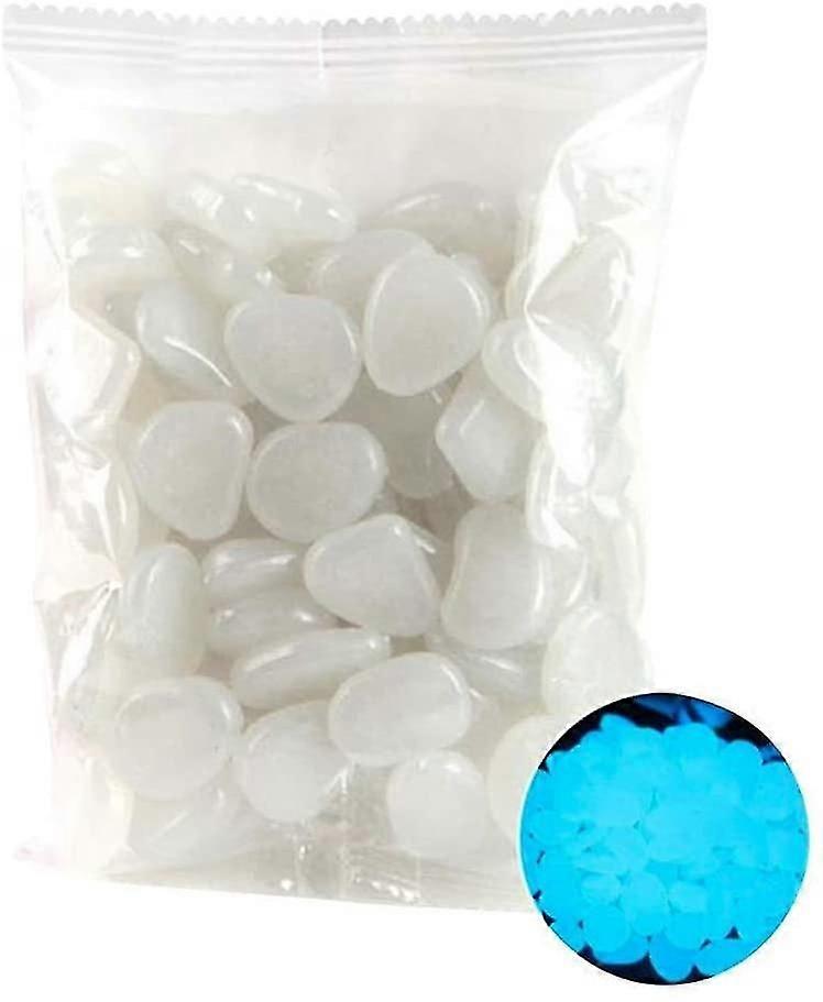 جودة عالية 200 قطعة من الأحجار المضيئة تتوهج في الحديقة المظلمة الحصى الصخور متوافقة مع المنزل في الهواء الطلق ممرات مسار الحديقة