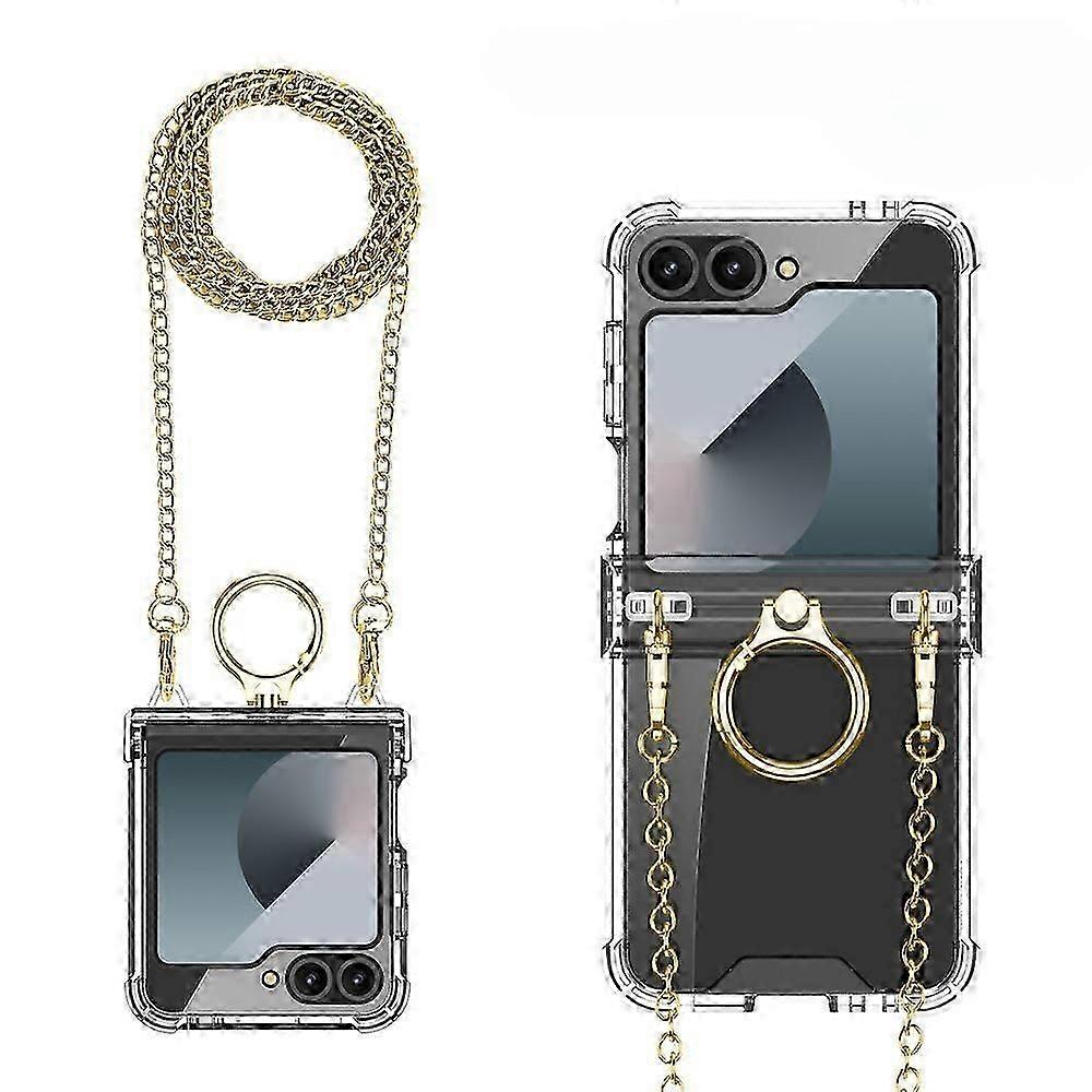 for Samsung Galaxy Z Flip 6 Case with Ring and Hinge ProtectionHard PC & Shock Absorption Anti-Fall Anti-Yellowing Protective Case for Galaxy Z Flip 6