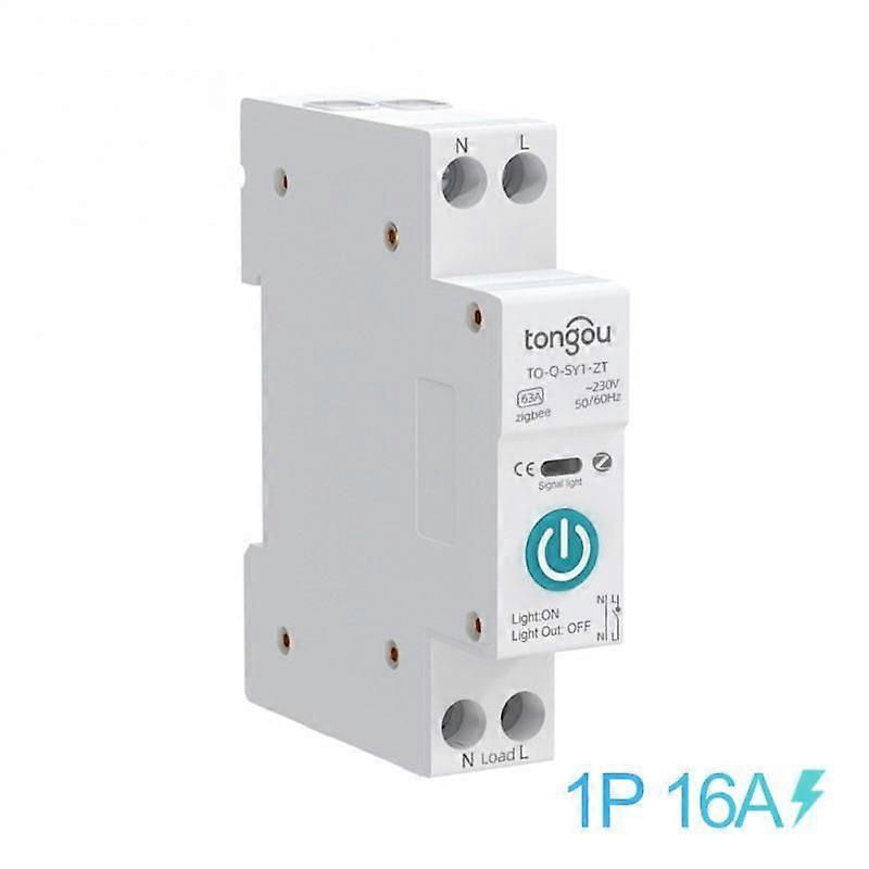 Disyuntor de interruptor inteligente Tuya ZigBee con medición 1P 63A Carril DIN