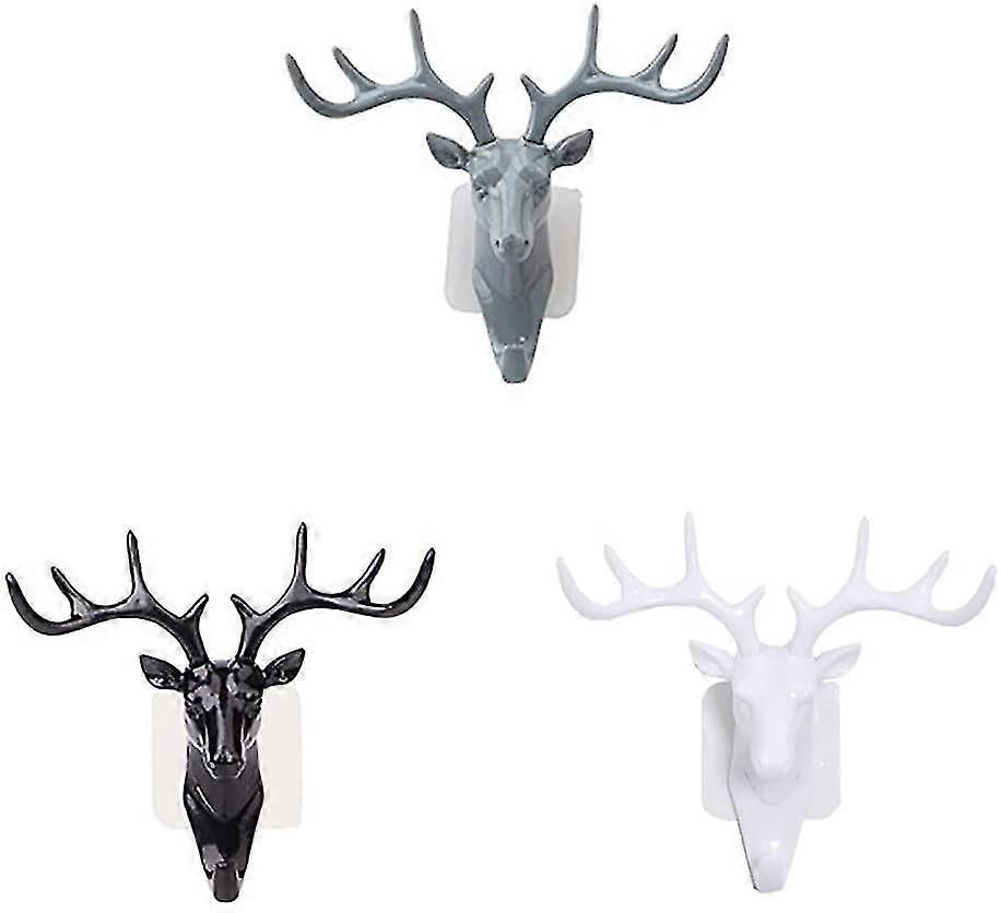 3 Pieces Door Hooks Key Hooks American Antlers Hooks For Keys Clothes
