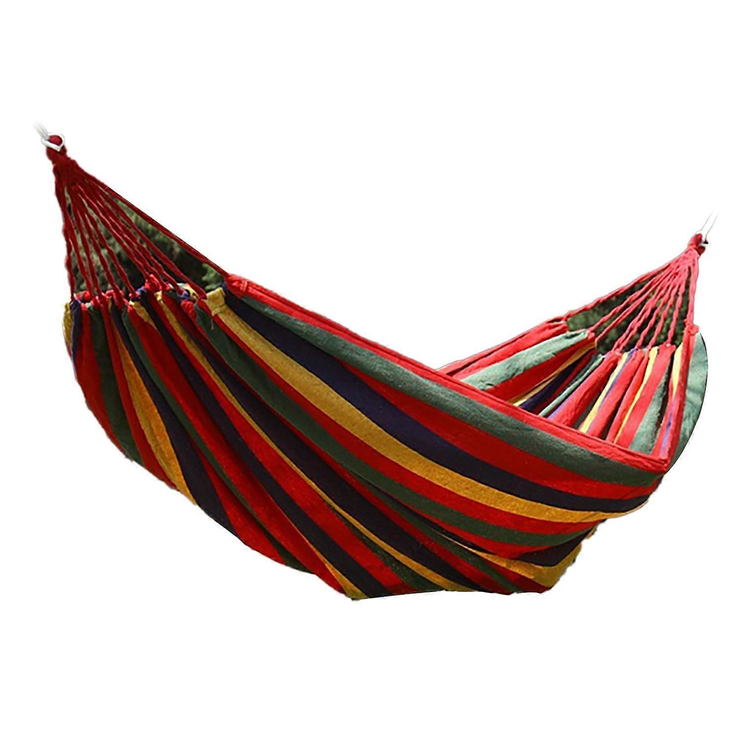 Garden Hammock Polyester Cotton Single Double Hammock Up to 440.9lb Anti Rollover Portable Hammock f