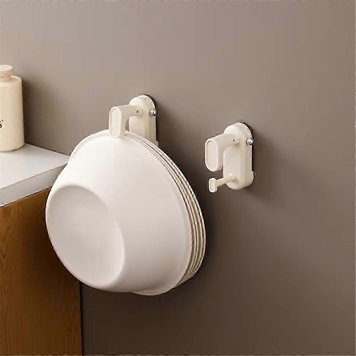 Suction Cup Washbasin Hook - Detachable, Adjustable Wall-Mounted Basin Rack for Bathroom & Kitchen Storage