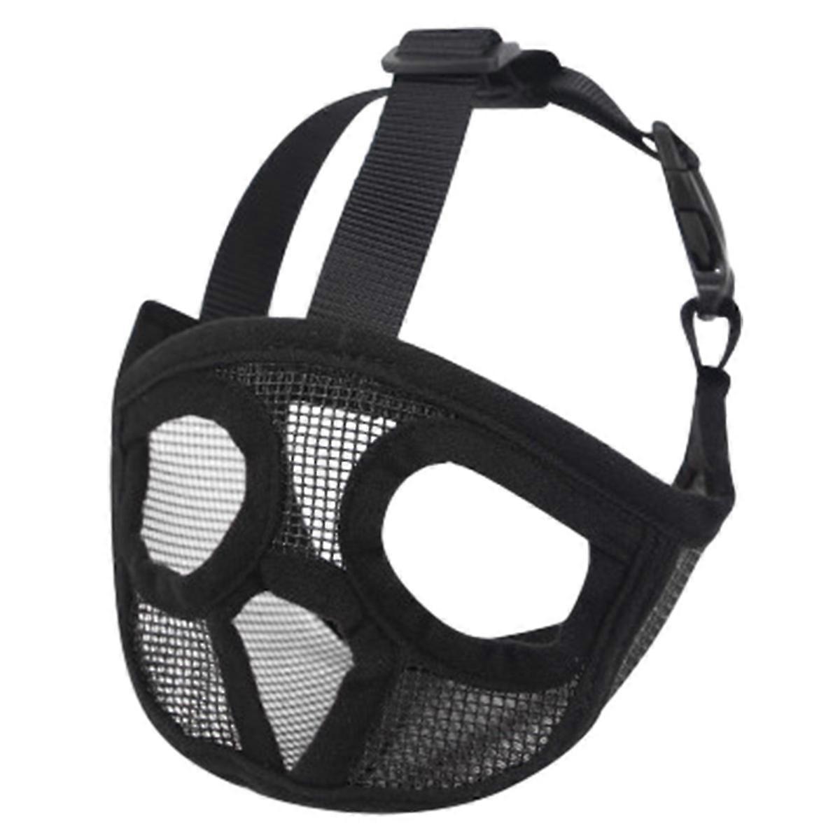 Adjustable Short Snout Dog Muzzle, Three-Hole Design Facilitates Clear Vision And Smooth Breathing, Breathable Mesh Keeps French Bulldog, Shih Tzu,