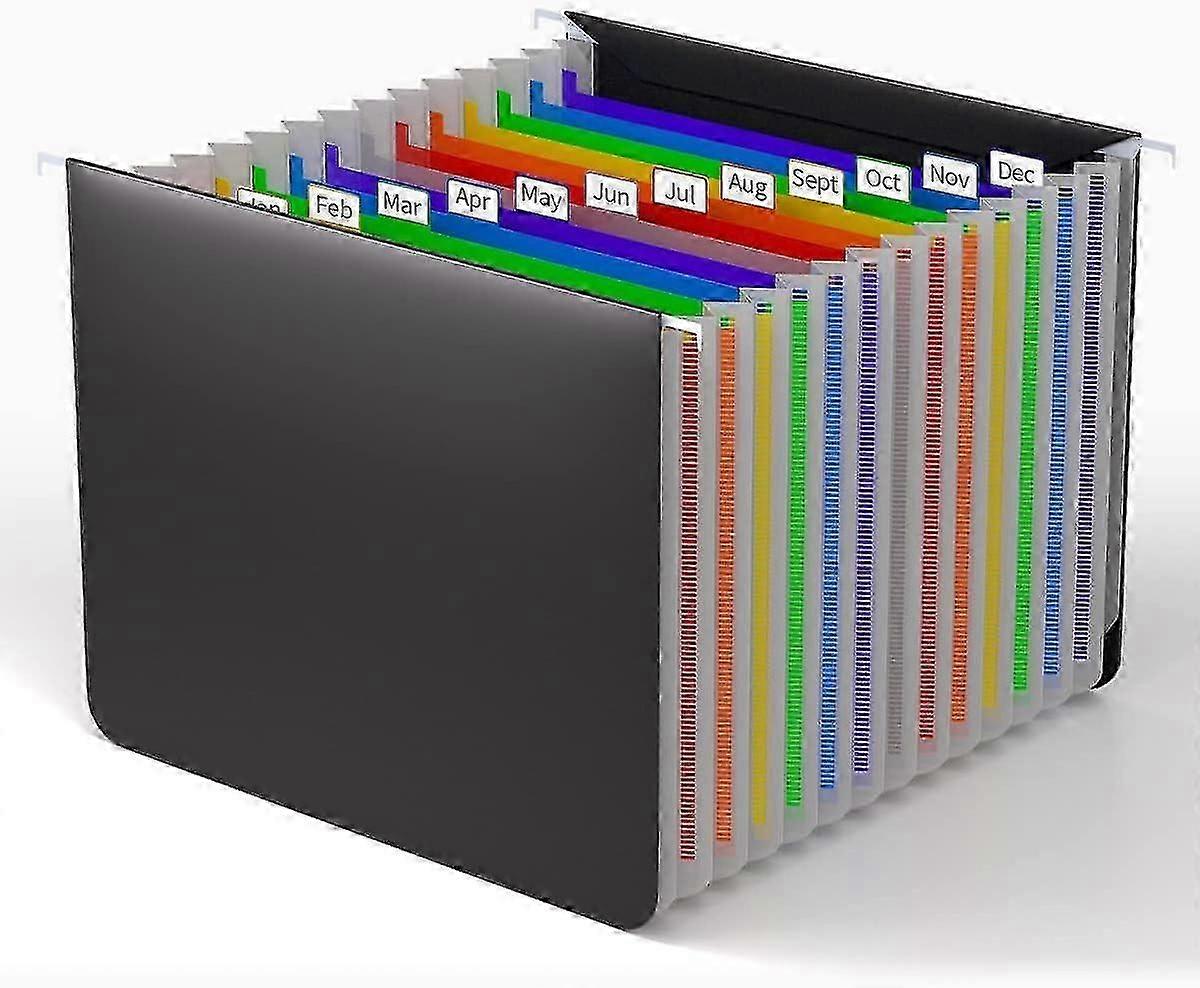 13 Pockets Plastic Hanging File Folders,expanding Hanging File Organizers Letter Size,25\u201daccordion Expandable Filing Cabinets, Desk Organizers An