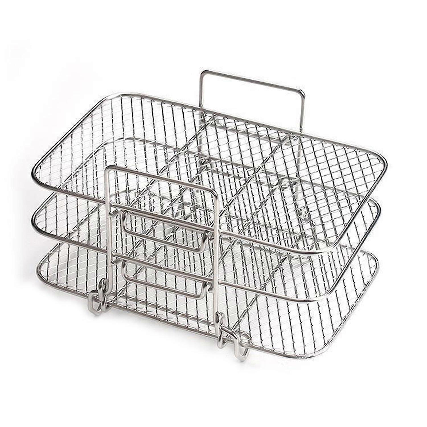 Universal Air Fryer Rack Rustproof Dishwasher Safe Stackable Three Layer Air Fryer Rack Stainless