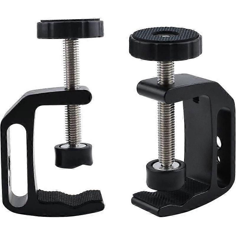 Universal C-Clamp, 2PCS Aluminum Alloy Universal C Table Desk Clamp with 1/4 and 3/8 Thread Hole for Desk Camera