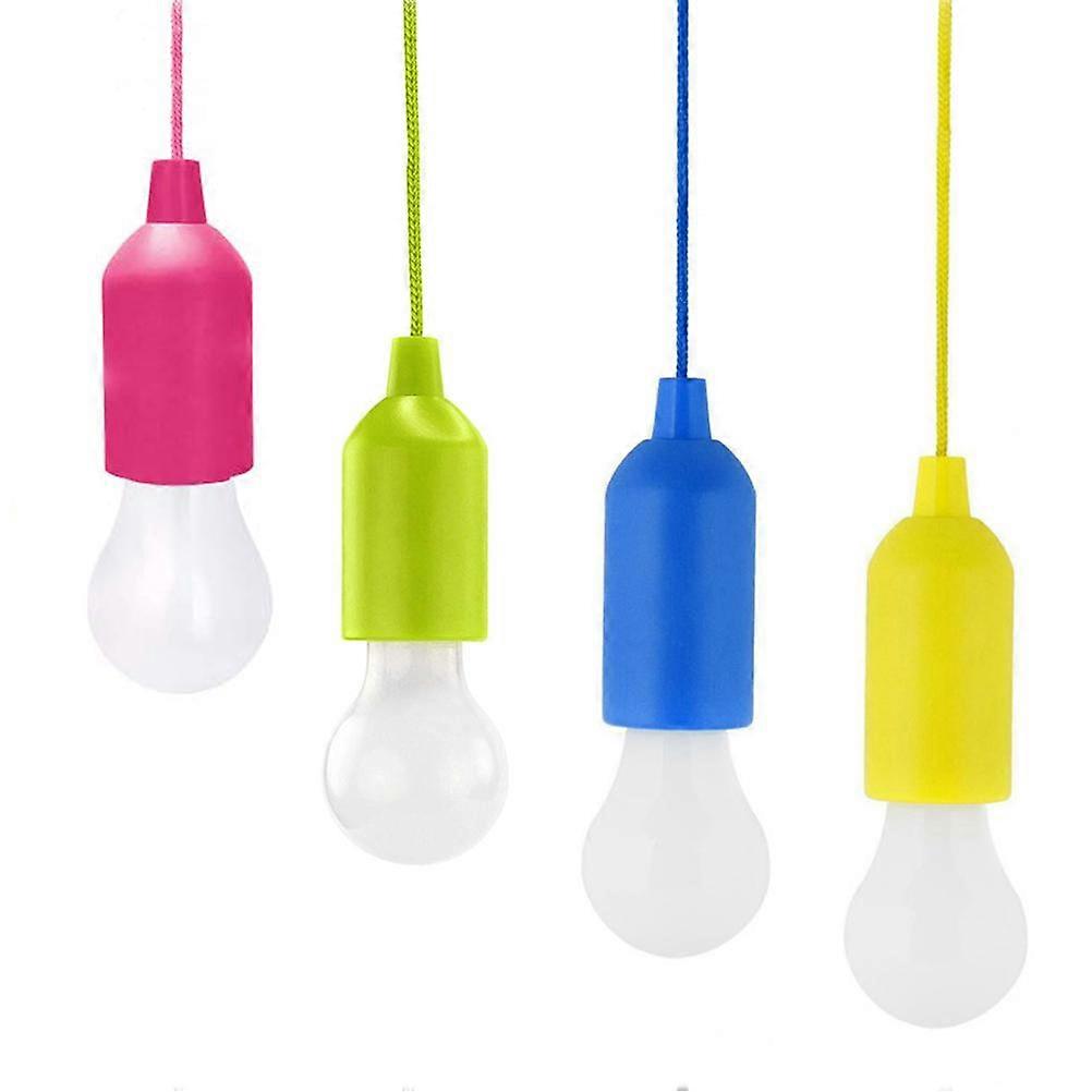 3Pcs/4Pcs/5Pcs LED Pull Cord Light Bulb Battery Powered Portable Hanging Lamp on A Rope for Backyard Camping
