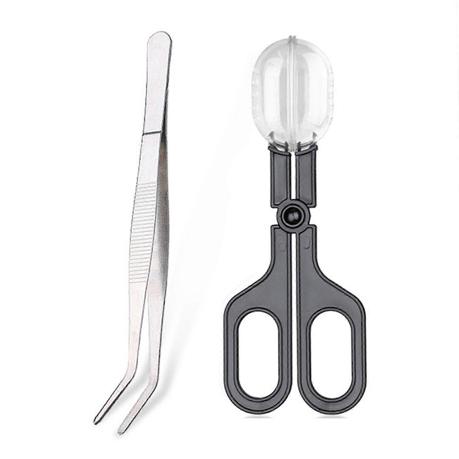 NonSlip Clamp Reptiles Feeding Tweezers with Corrosion Resistant Catching Tool for Safe Use