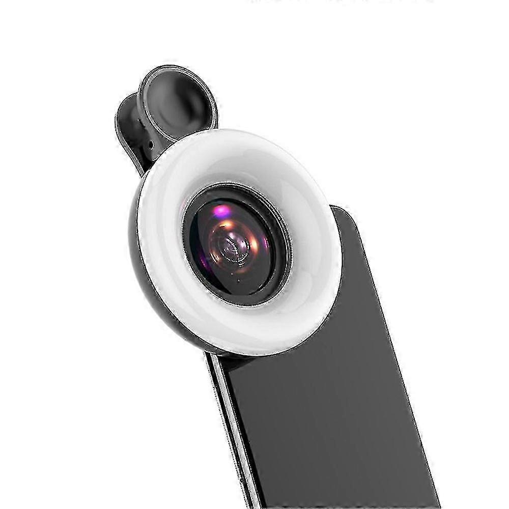 Phone camera accessory for macro shots with fill light