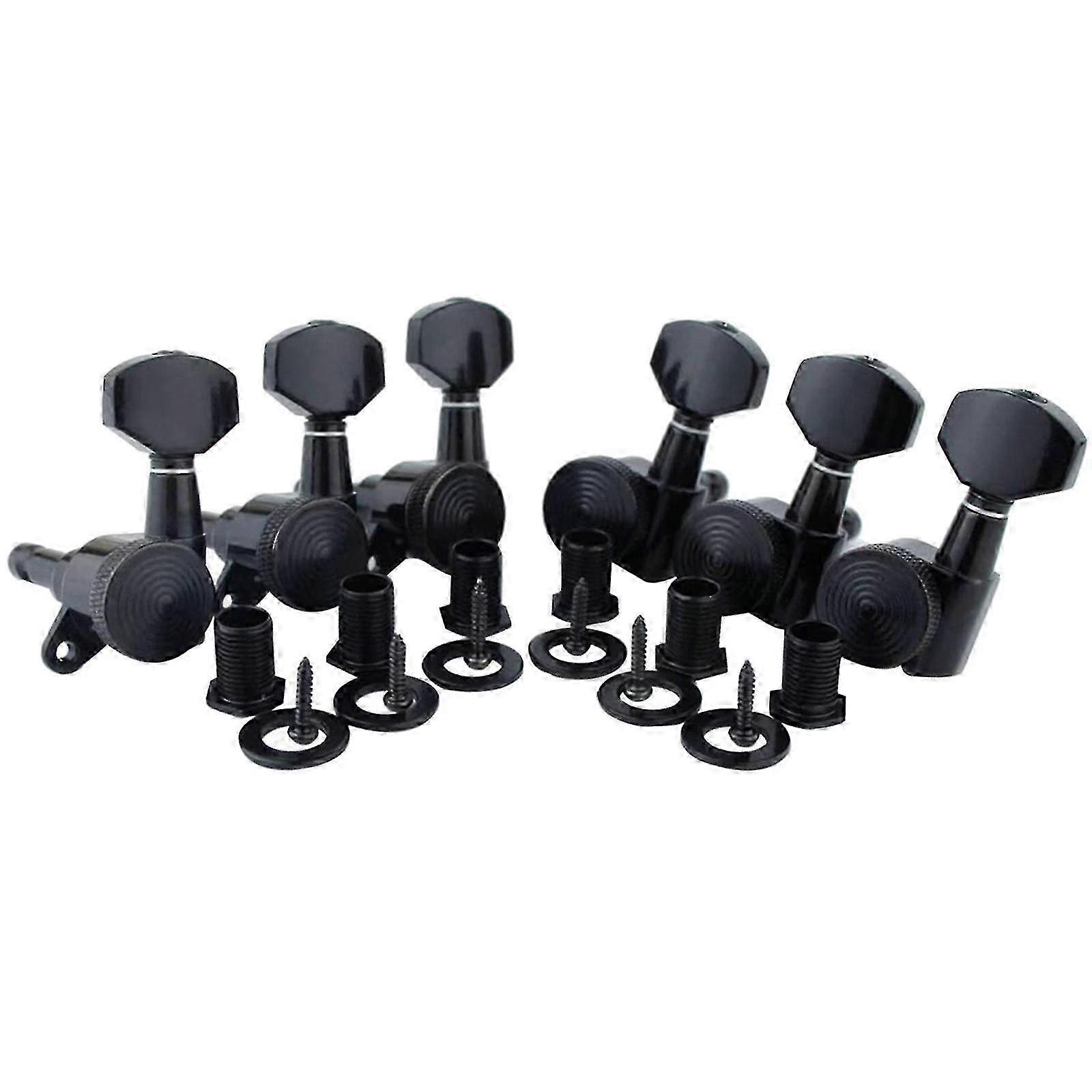6pcs Guitar Locking Tuners 3l+3r Handed, 1:18 Ratio for Lock String Tuning