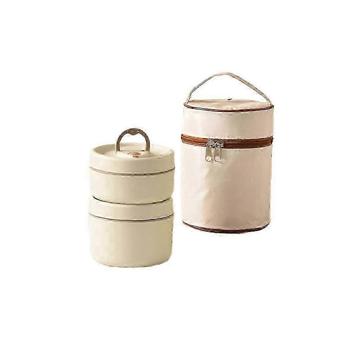 Portable Insulated Lunch Container Set Stackable Bento Lunch Box Stainless Steel Lunch Container wi