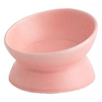 Ceramic bowl cat bowl dog bowl pet bowl oblique mouth high foot protection cervical vertebra