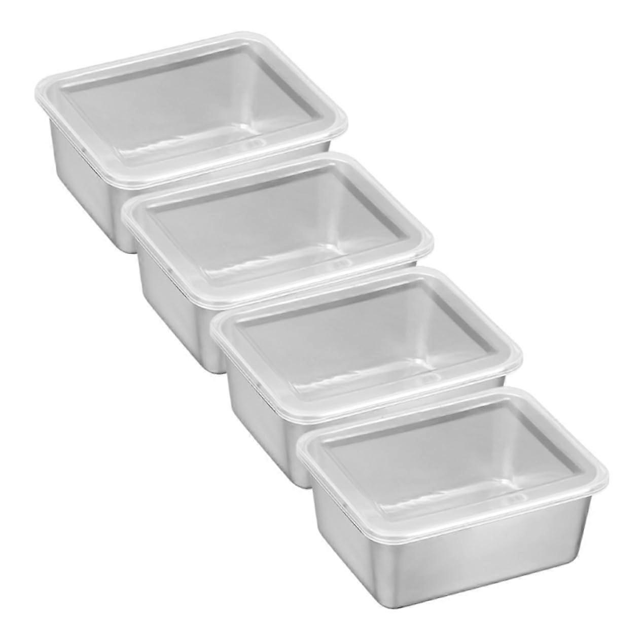 4 pcs stainless steel containers for refrigerator storage