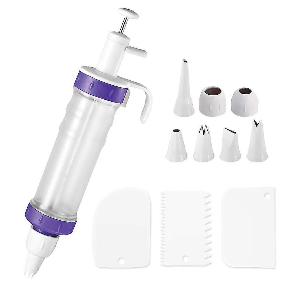 Dessert Decorating Syringe Set Icing Dispenser Cupcake Filling Injector 7 Icing Nozzles 3 Cream Scrapers For Cakes