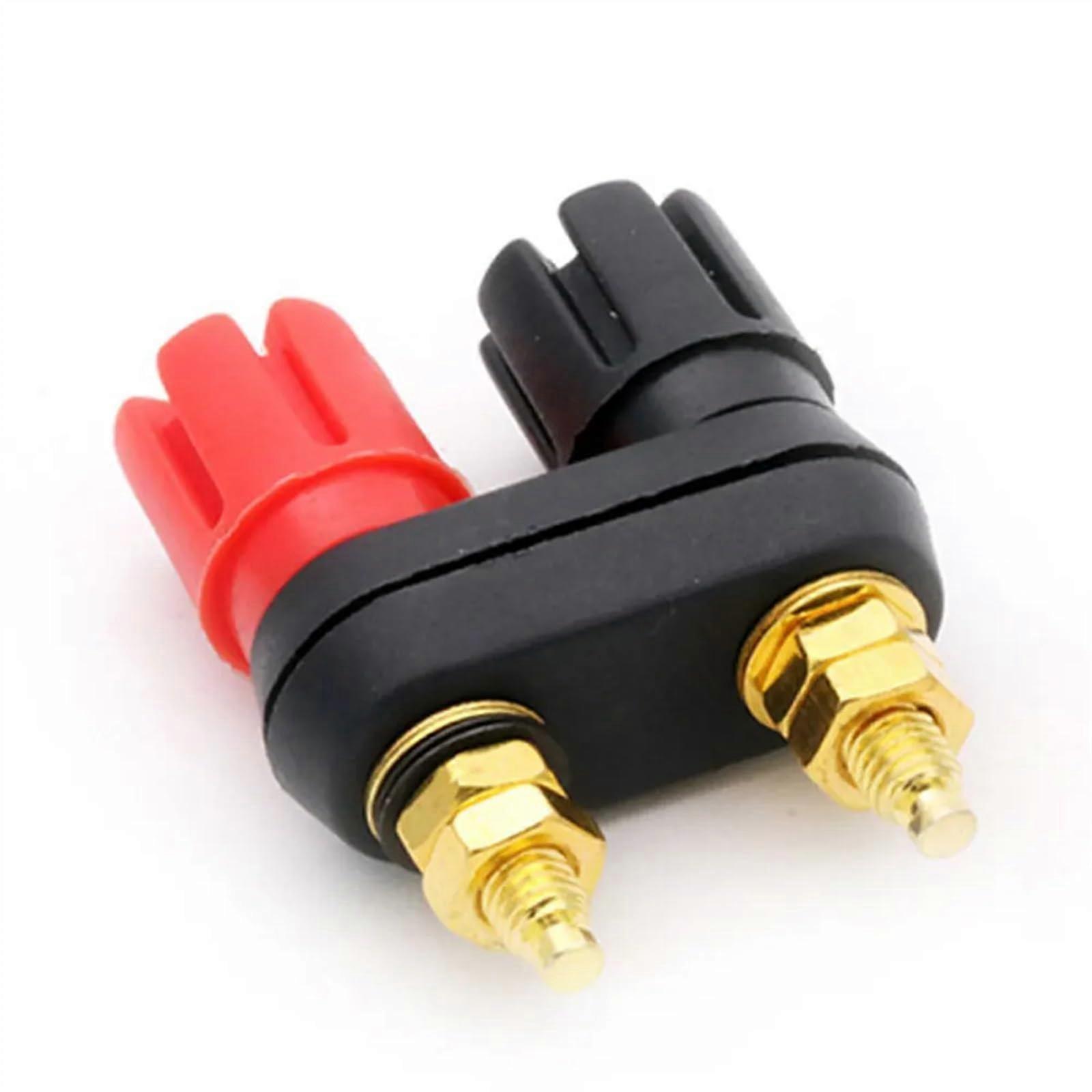 10PCS Banana Plugs Dual Female Speaker Terminal Connectors Red Black for Amplifier Binding Posts and Audio Systems