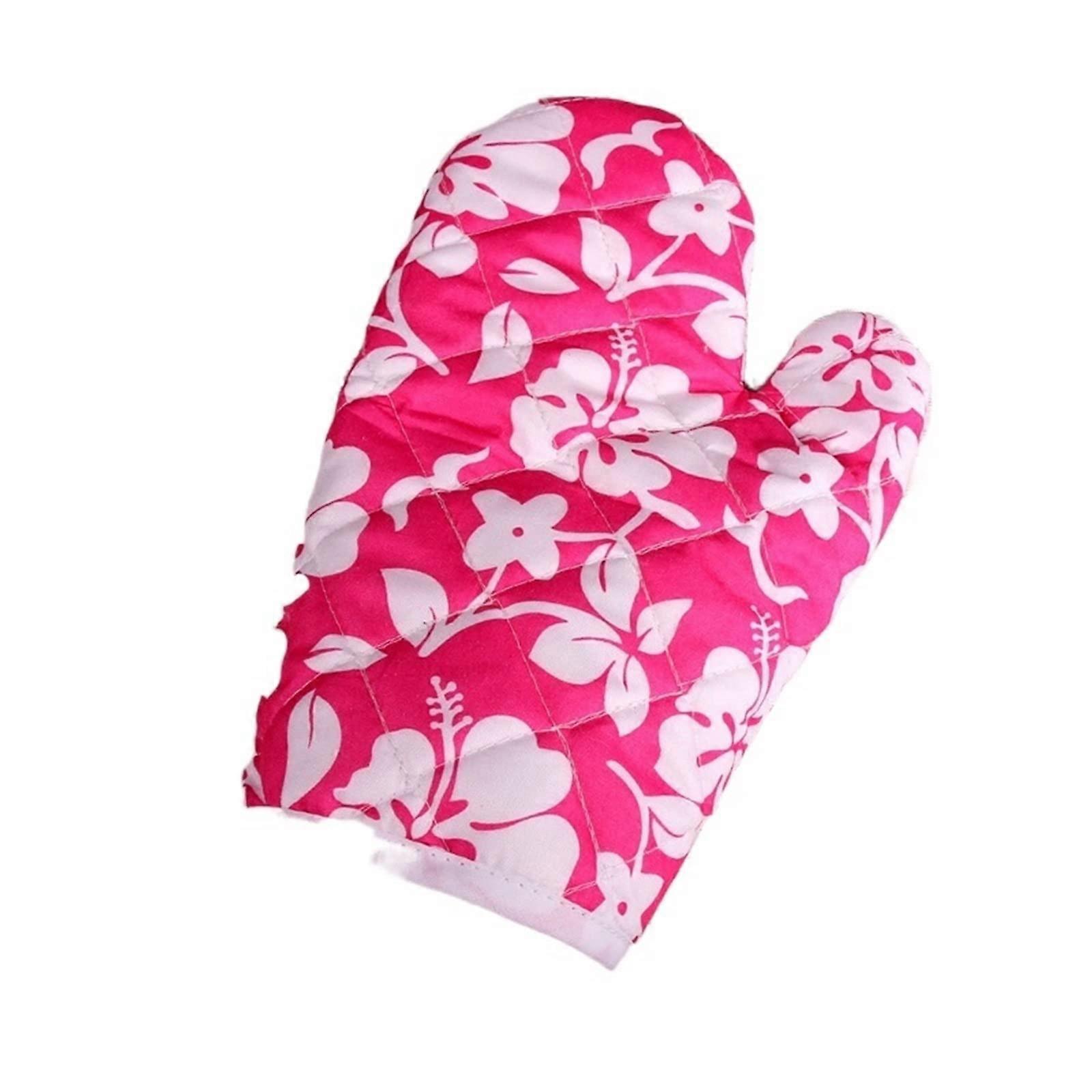 Baking Gloves Cotton Insulated Oven Mitts Heat Resistant Non-Slip Kitchen Tool Terylene Cute Design Color 2 Size 1