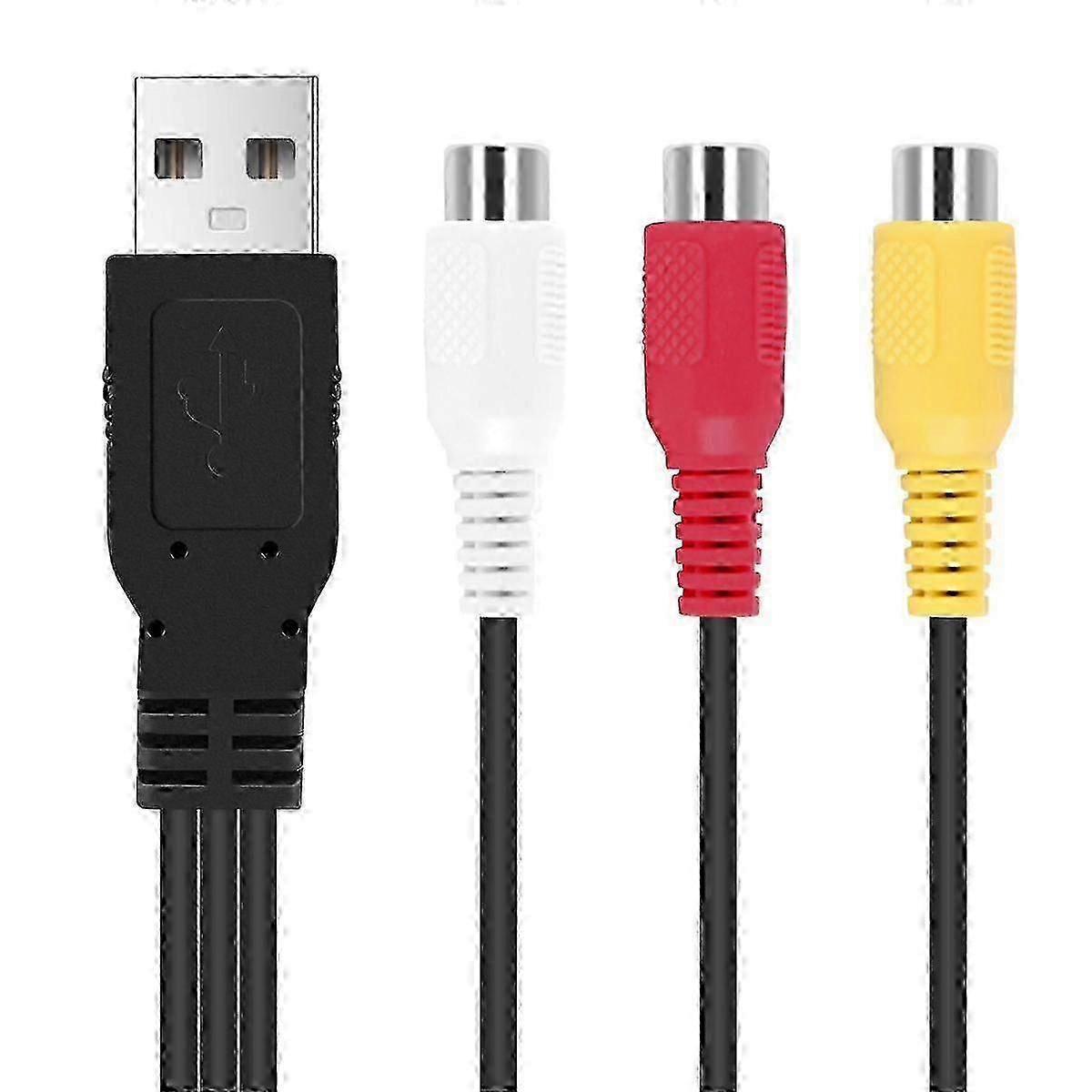USB to 3RCA Cable USB Female to 3 Rgb Video AV Composite Adapter Converter Cable Cord Connector Lead for TV PC DVR Edition a