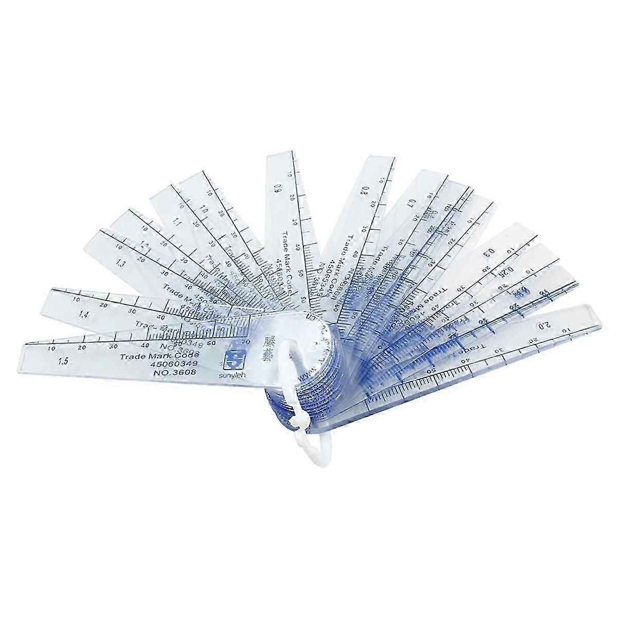 Plastic Feeler Gauge 0.05-2mm Thickness Measuring Tools 20 in 1 Feeler Gauge for Measuring Gaps