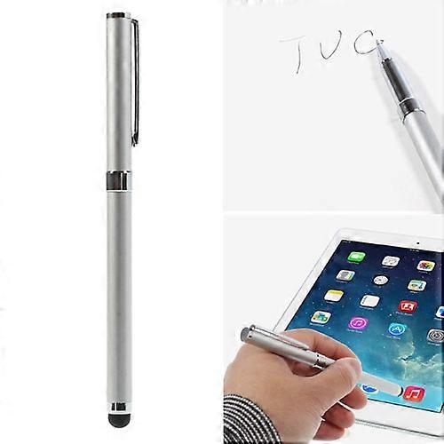 Silver Color Multi-functional Ballpoint & Stylus Pen for Capacitive Touch Screen Devices 14cm