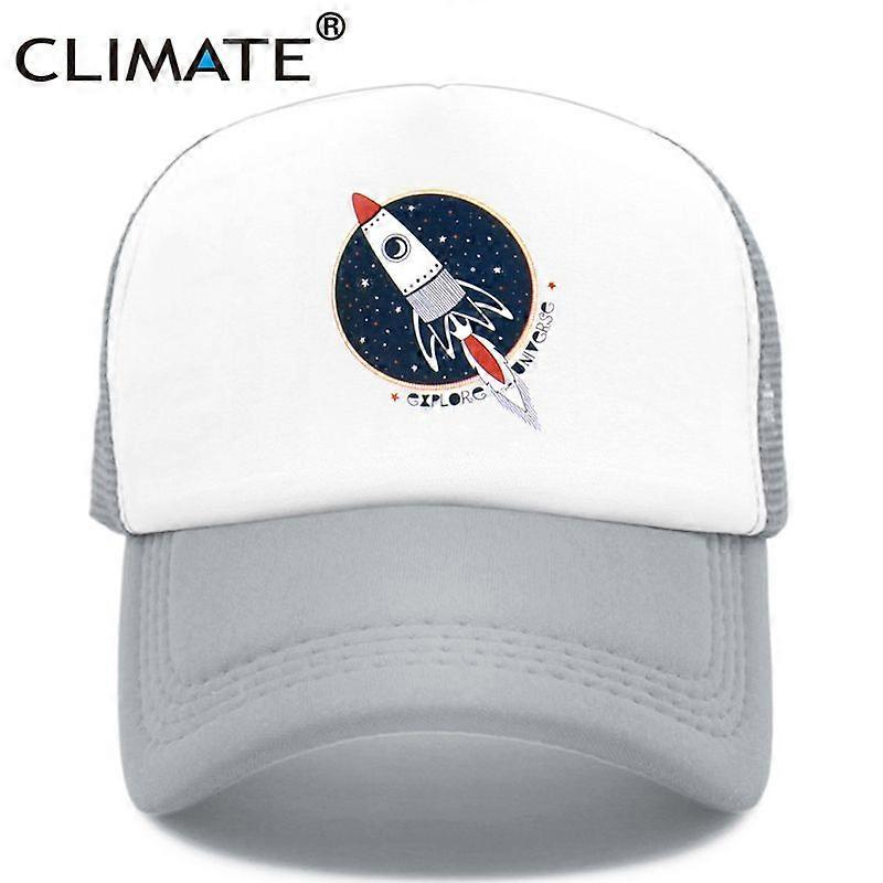 Rocket Space Trucker Cap Hat Male Space Universe Explorer Mesh Cap Rocket Cool Summer Caps Hat for Men Women Kid Costume Hats