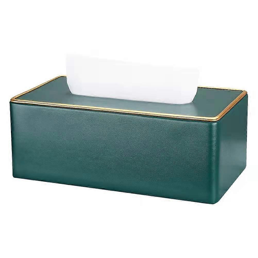 Rectangular Leather Tissue Box (mint Green)