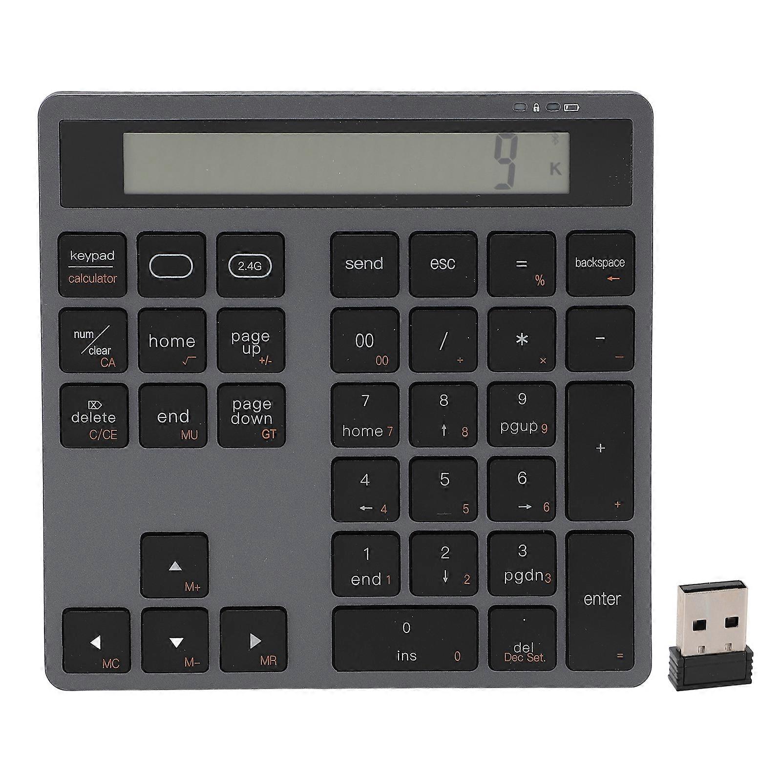 Bluetooth Number Pad 2.4G USB Wireless Numeric Keypad Numpad Dual Mode 34 Keys for Laptop Desktop