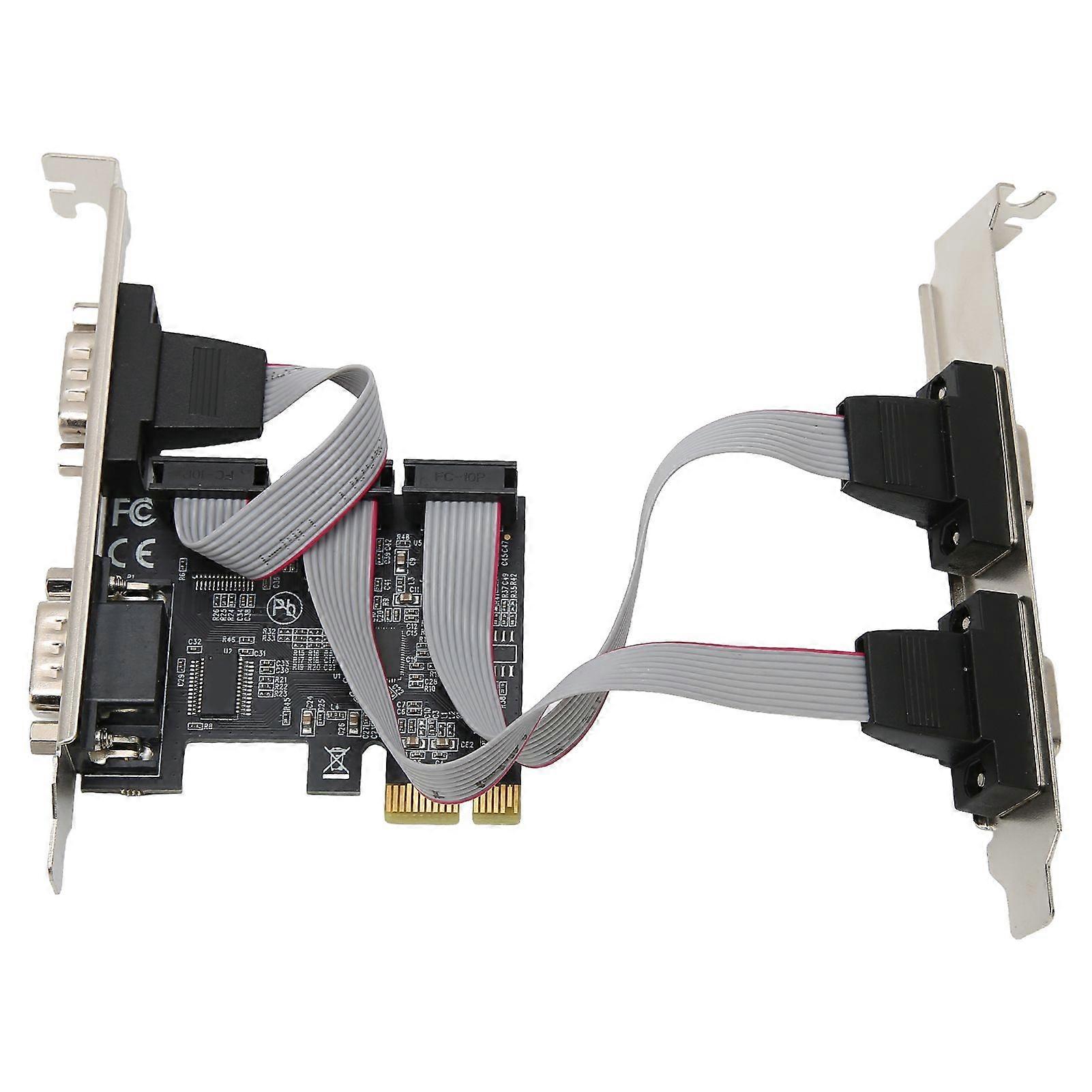 PCIE Expansion Card PCI Express X1 to Interface 4 RS232 Serial Ports Wide Applications Adapter Card