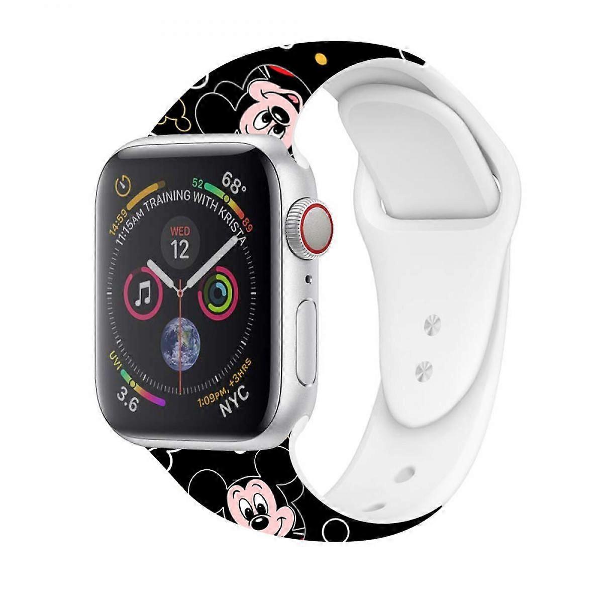 Sport Watch Band for Apple Watch 38/40/41mm Cute Fadeless Pattern Printed Replacement Strap Band for iwatch SE/Series 8/7/6/5/4/3/