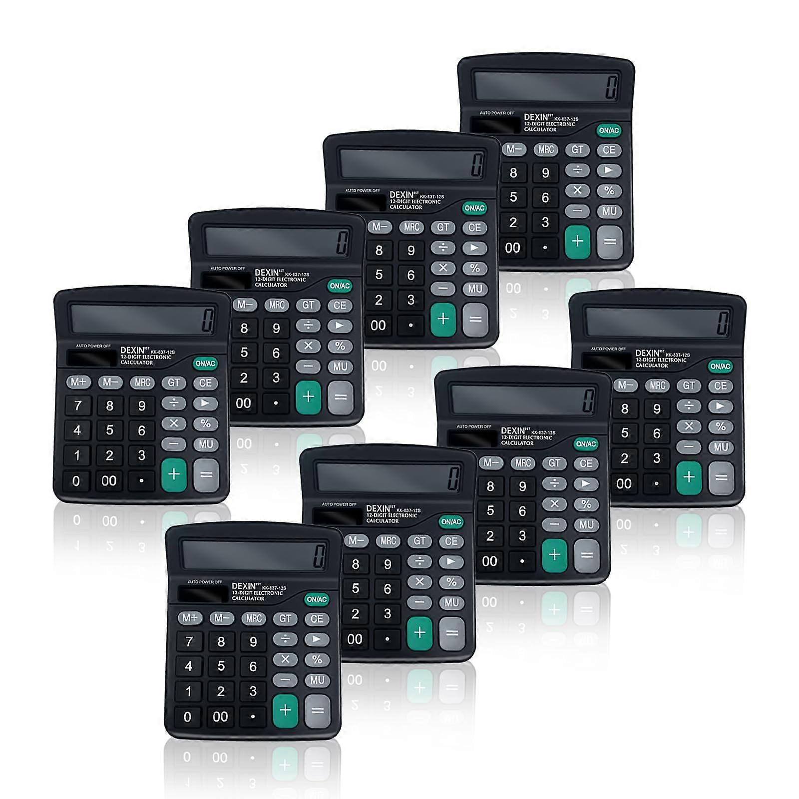 8pcs Solar Calculators Desktop Big Button Basic for Students Office Hand Held