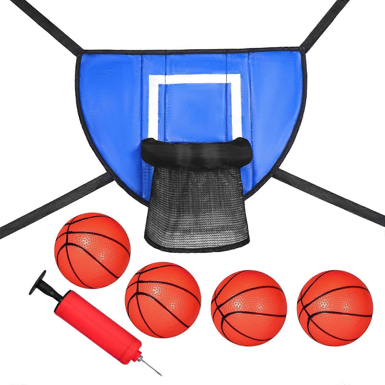 Mini Basketball Hoop for Trampoline with Enclosure Portable Basketball Frame